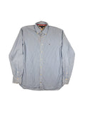 Vintage Tommy Hilfiger Hemd Gestreift, Hellblau – Größe M