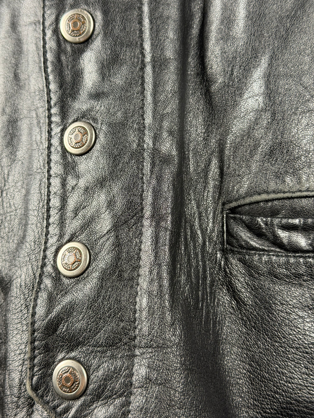Vintage Carattere Weste Lederweste – Größe M