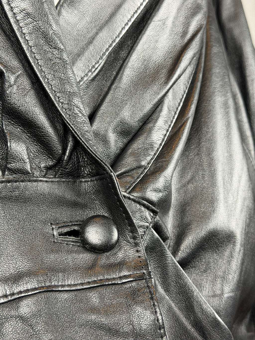 Vintage VeraPelle Lederjacke Schwarz – Größe S