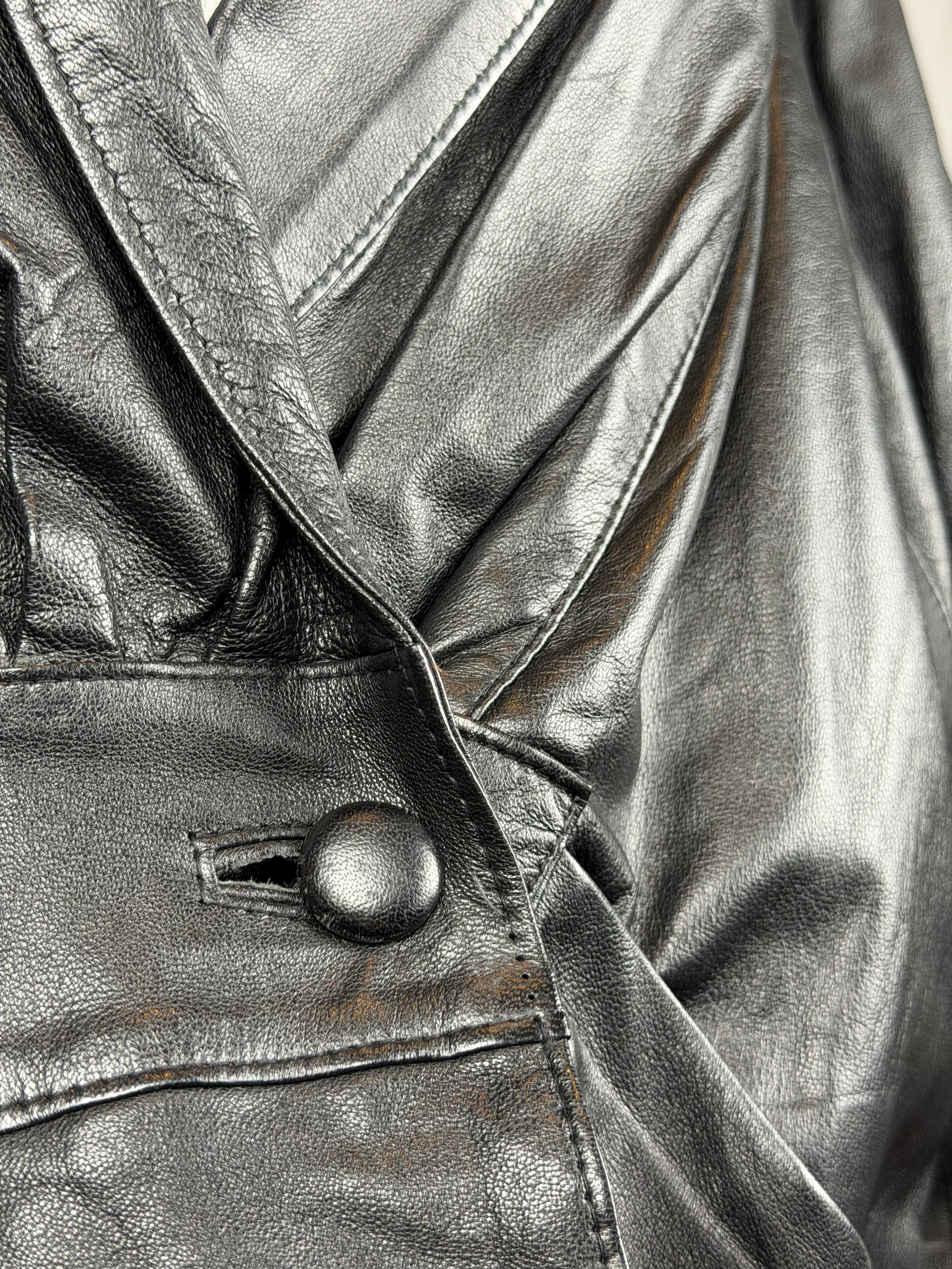 Vintage VeraPelle Lederjacke Schwarz – Größe S
