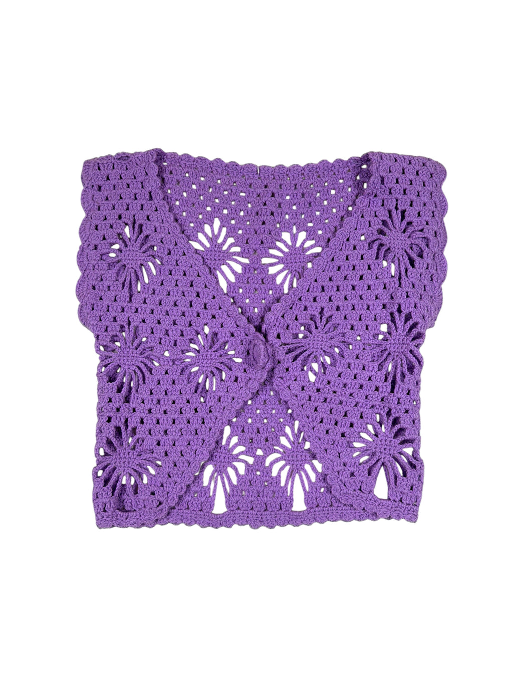 Vintage Strickweste Lila – Größe L