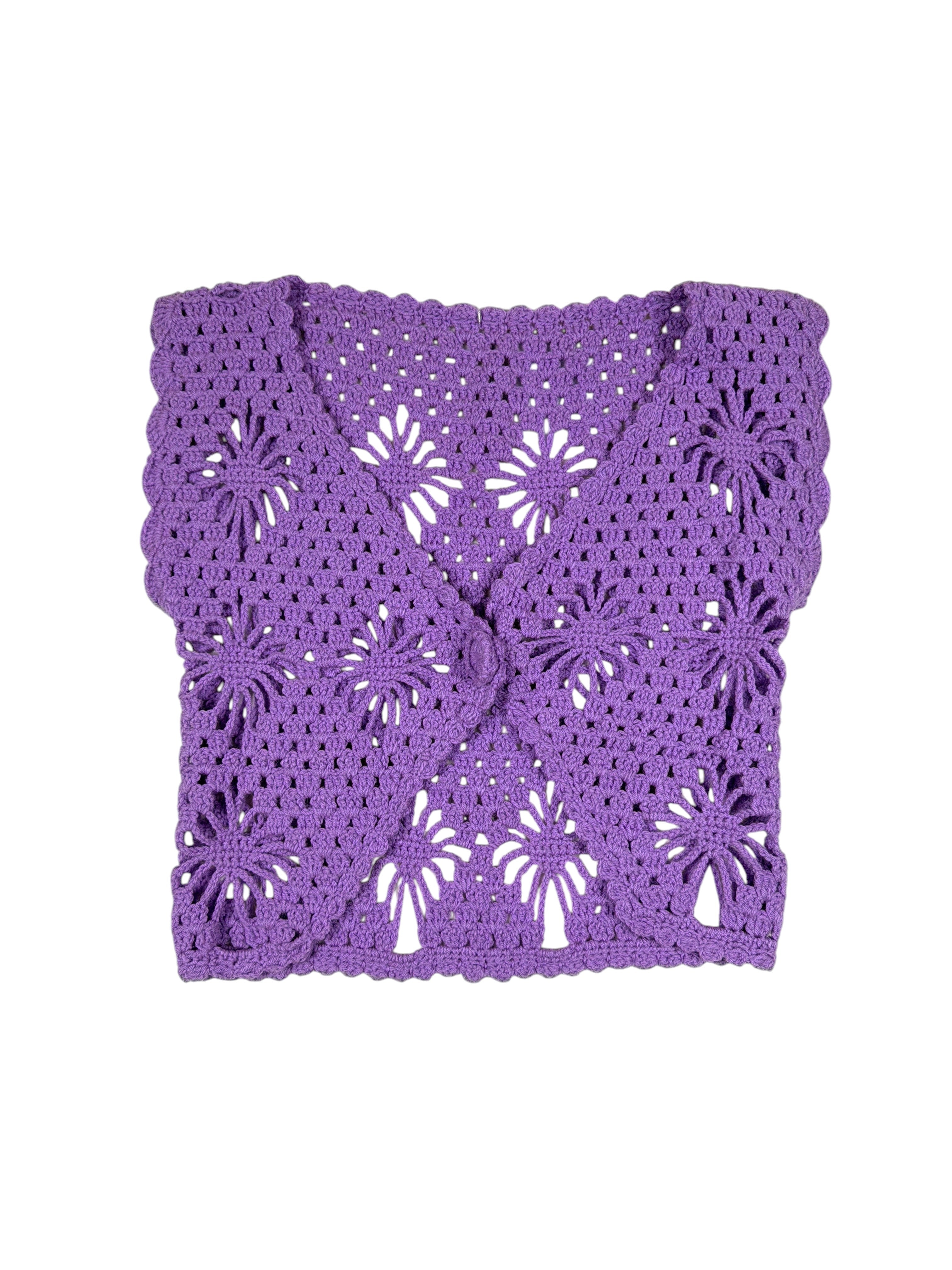 Vintage Strickweste Lila – Größe L