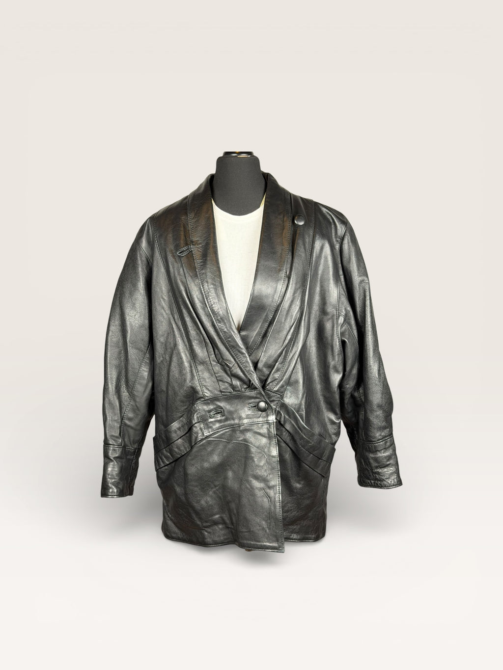 Vintage VeraPelle Lederjacke Schwarz – Größe S