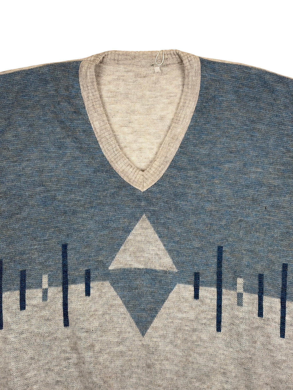 Vintage Pullover Grau, Blau – Größe L