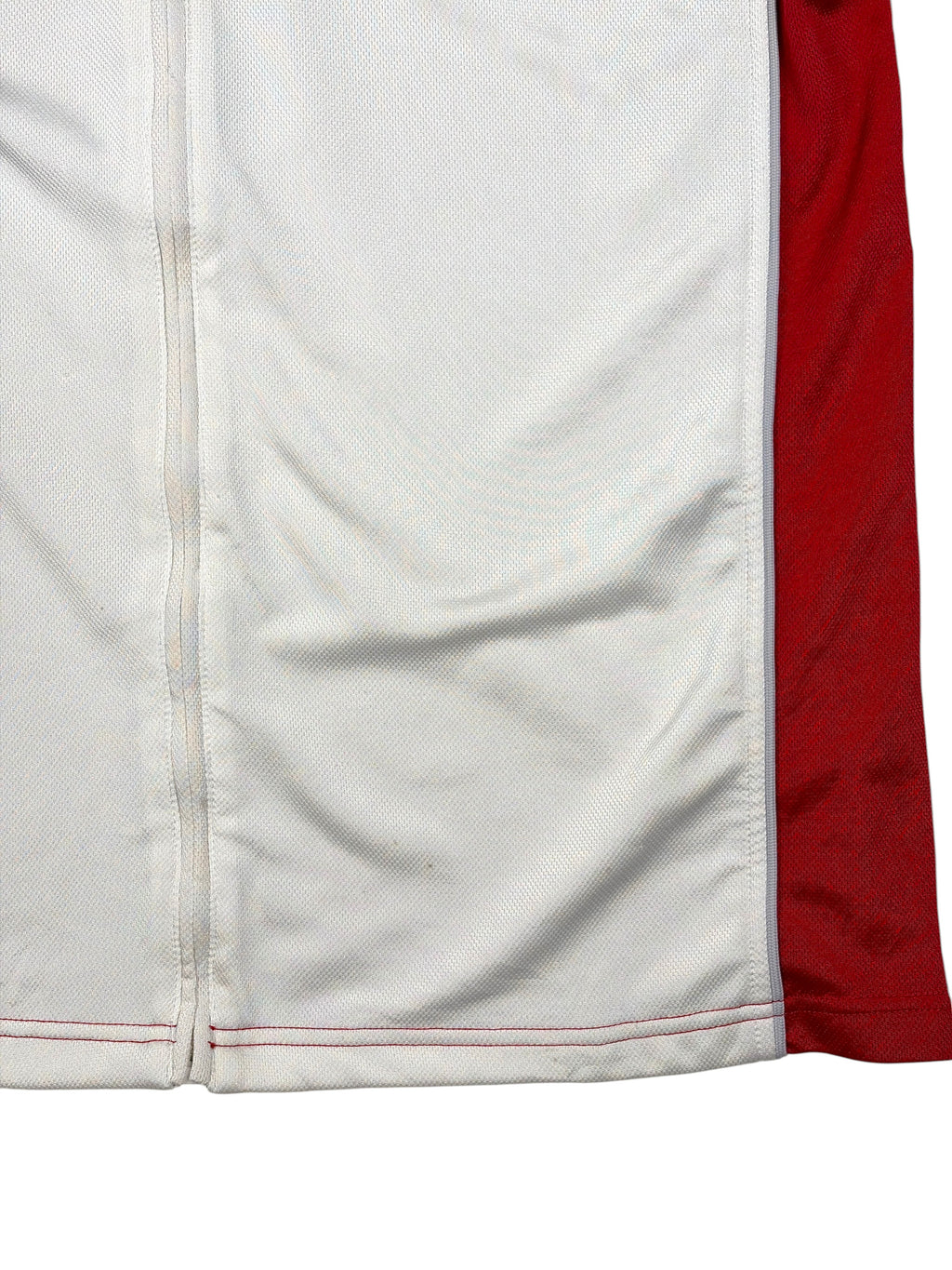 Vintage Nike kurzärmliche Sweatjacke Weiß, Rot - XL