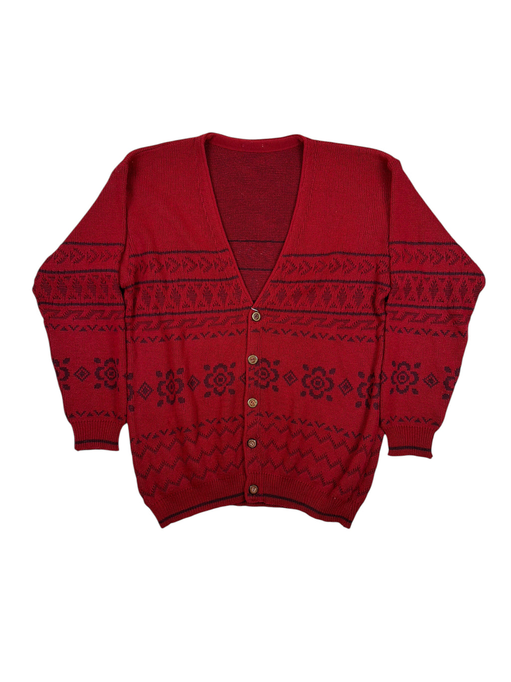 Vintage Strickjacke Rot – Größe L