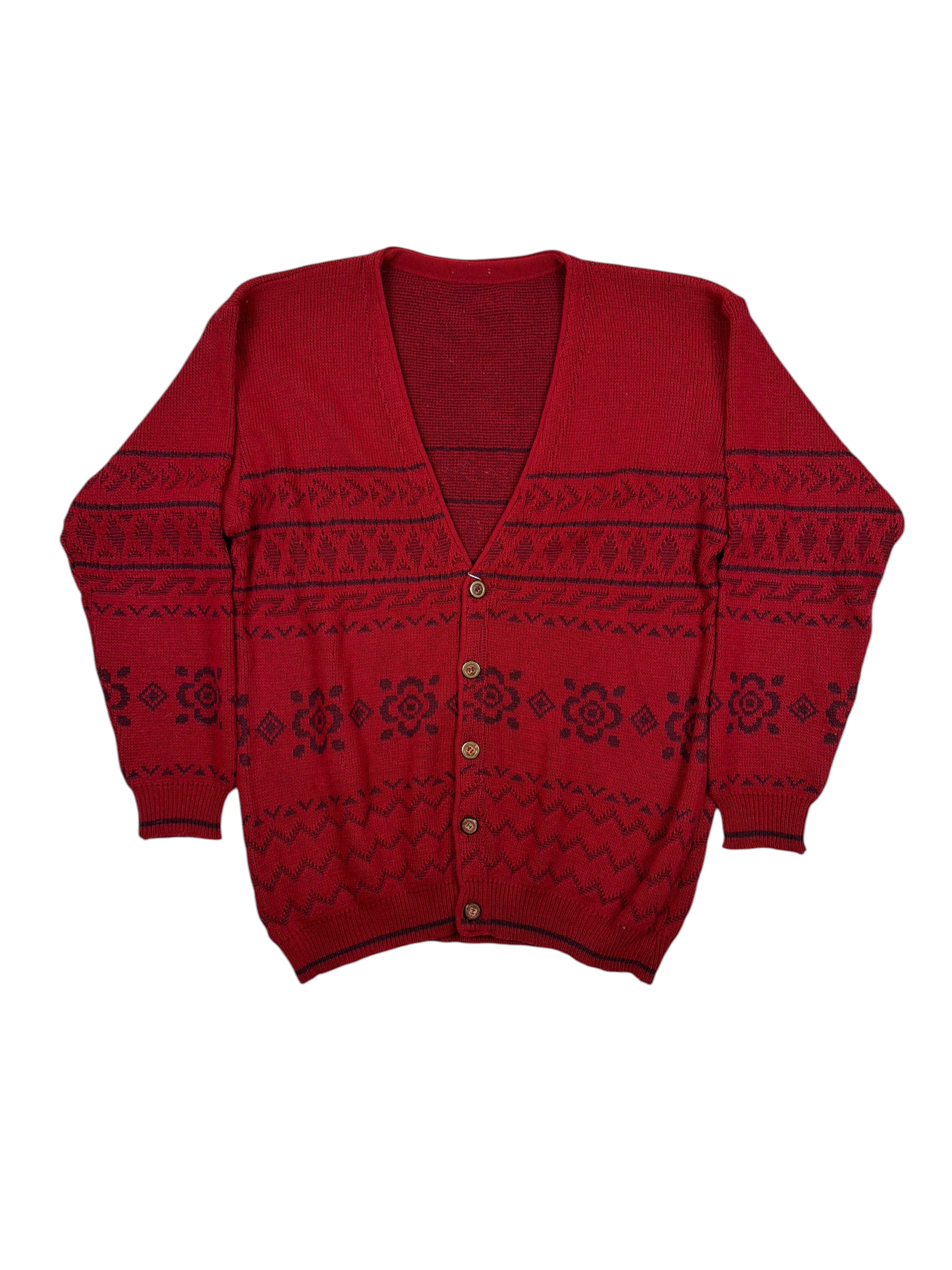 Vintage Strickjacke Rot – Größe L