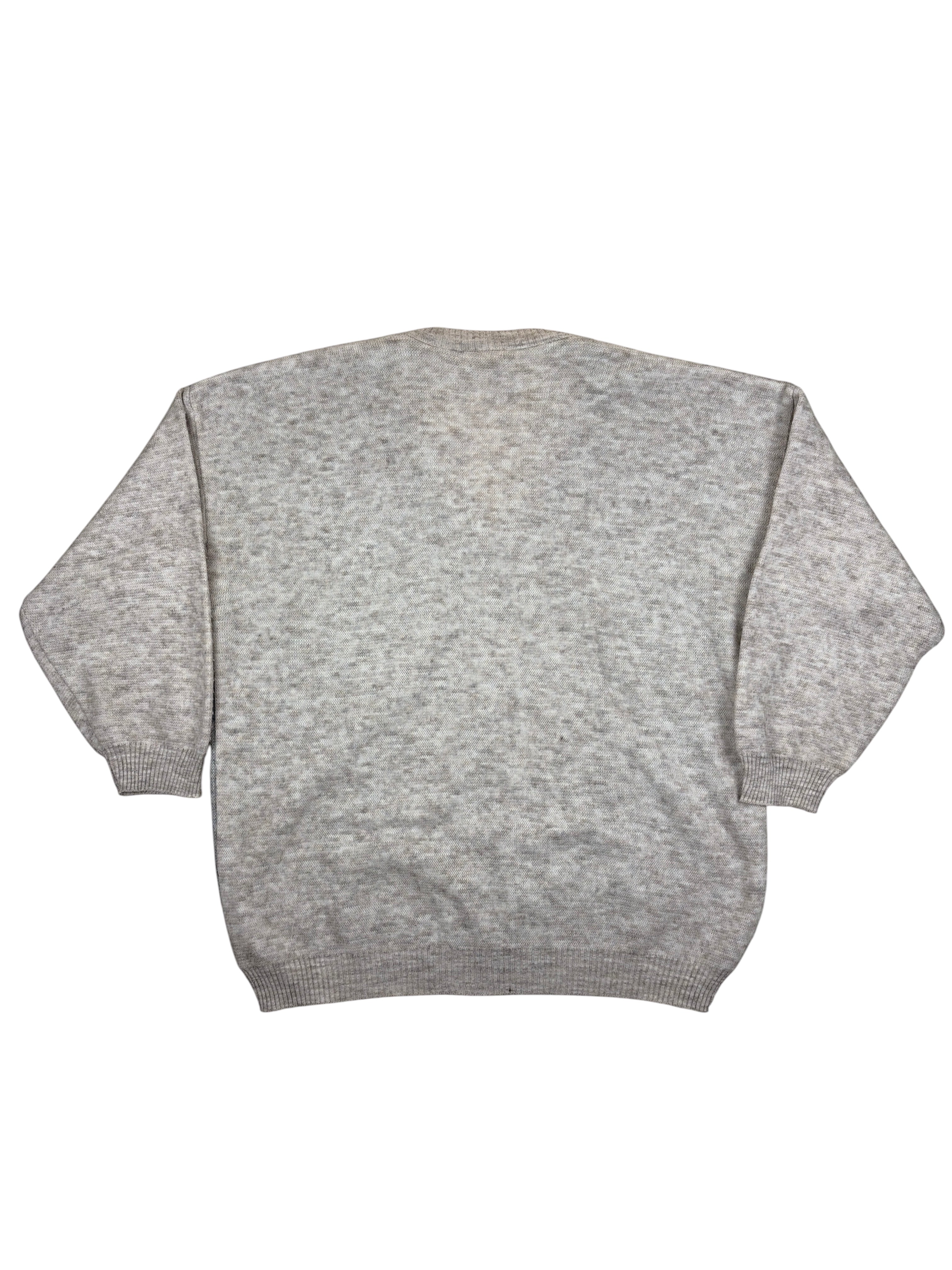 Vintage Pullover Grau, Blau – Größe L
