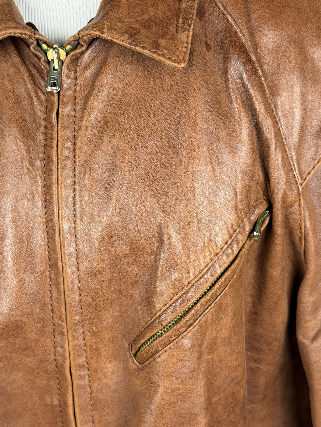 Vintage Roastbeef Ledermantel – M