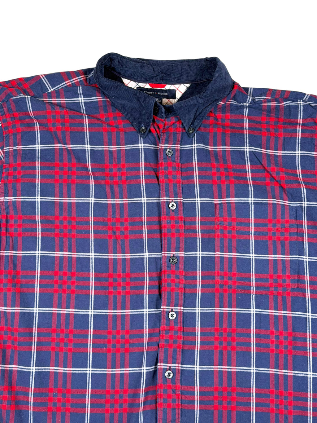 Vintage Tommy Hilfiger Hemd Kariert, Rot, Blau – Größe XXL