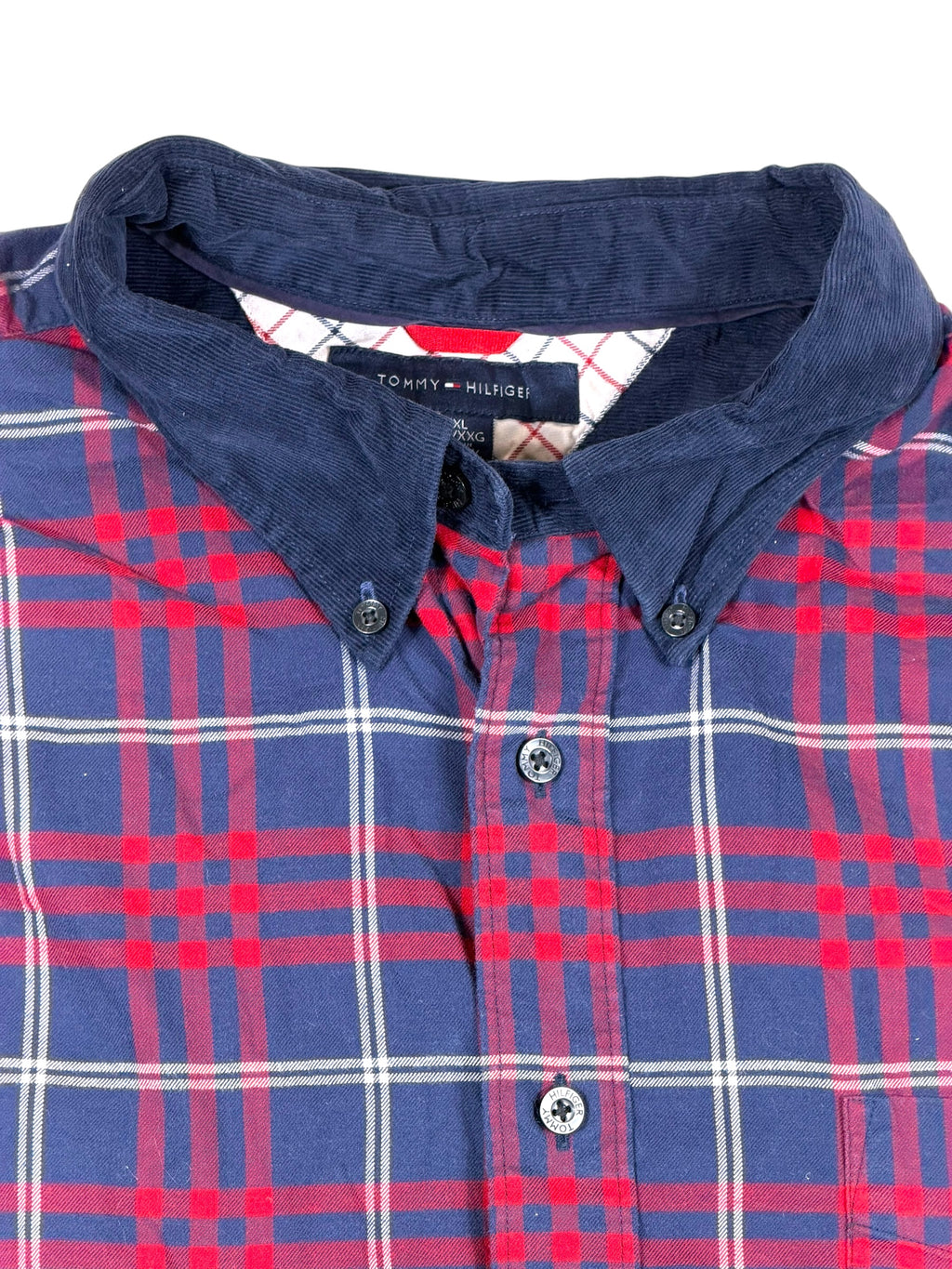 Vintage Tommy Hilfiger Hemd Kariert, Rot, Blau – Größe XXL