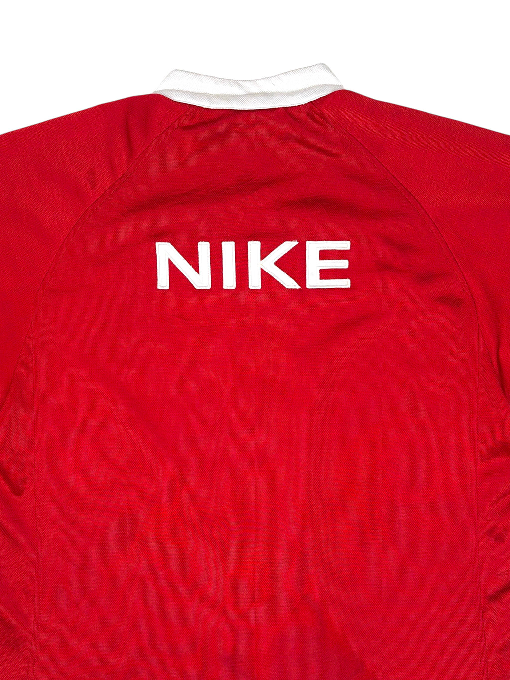 Vintage Nike kurzärmliche Sweatjacke Weiß, Rot - XL