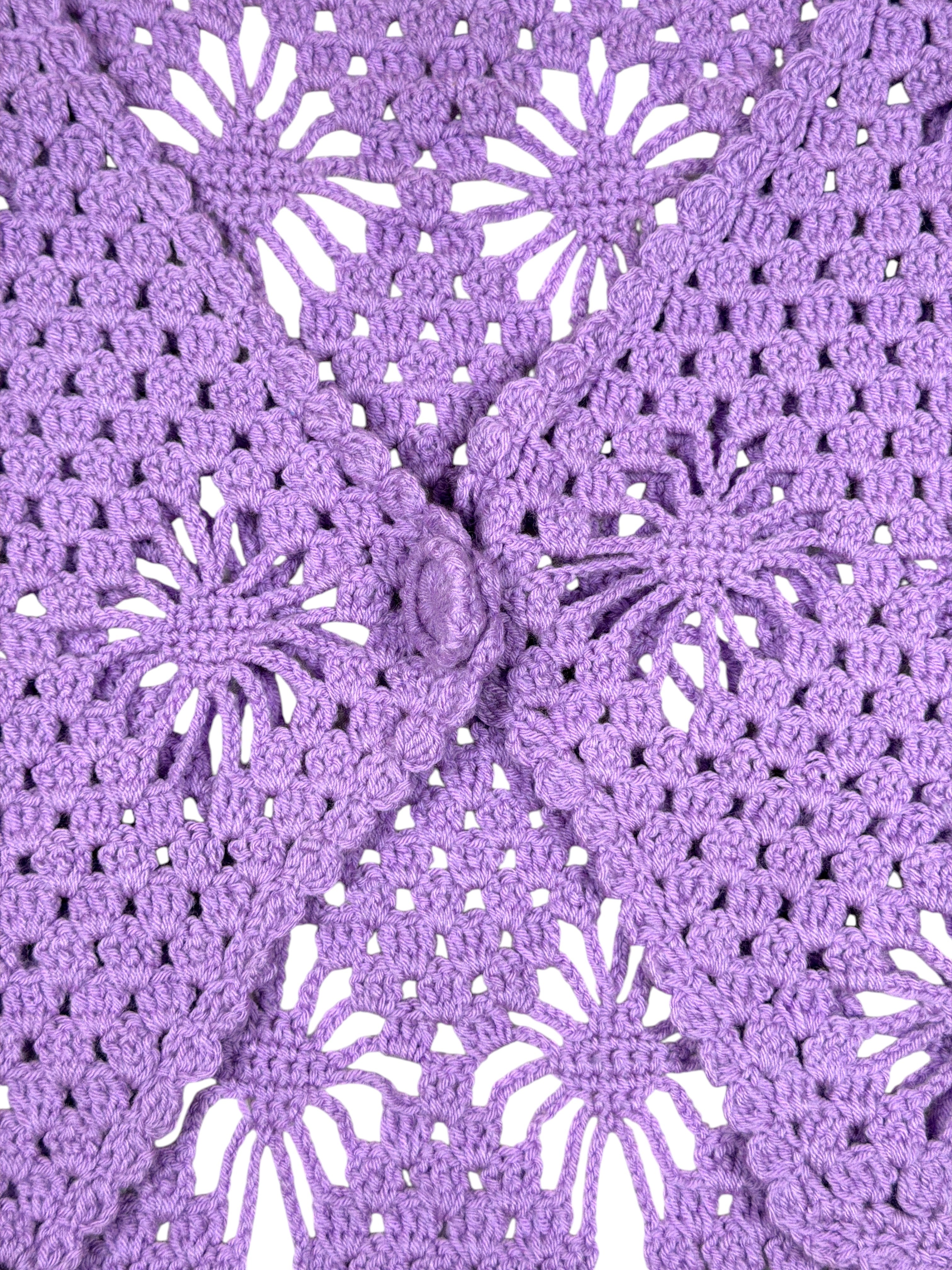 Vintage Strickweste Lila – Größe L