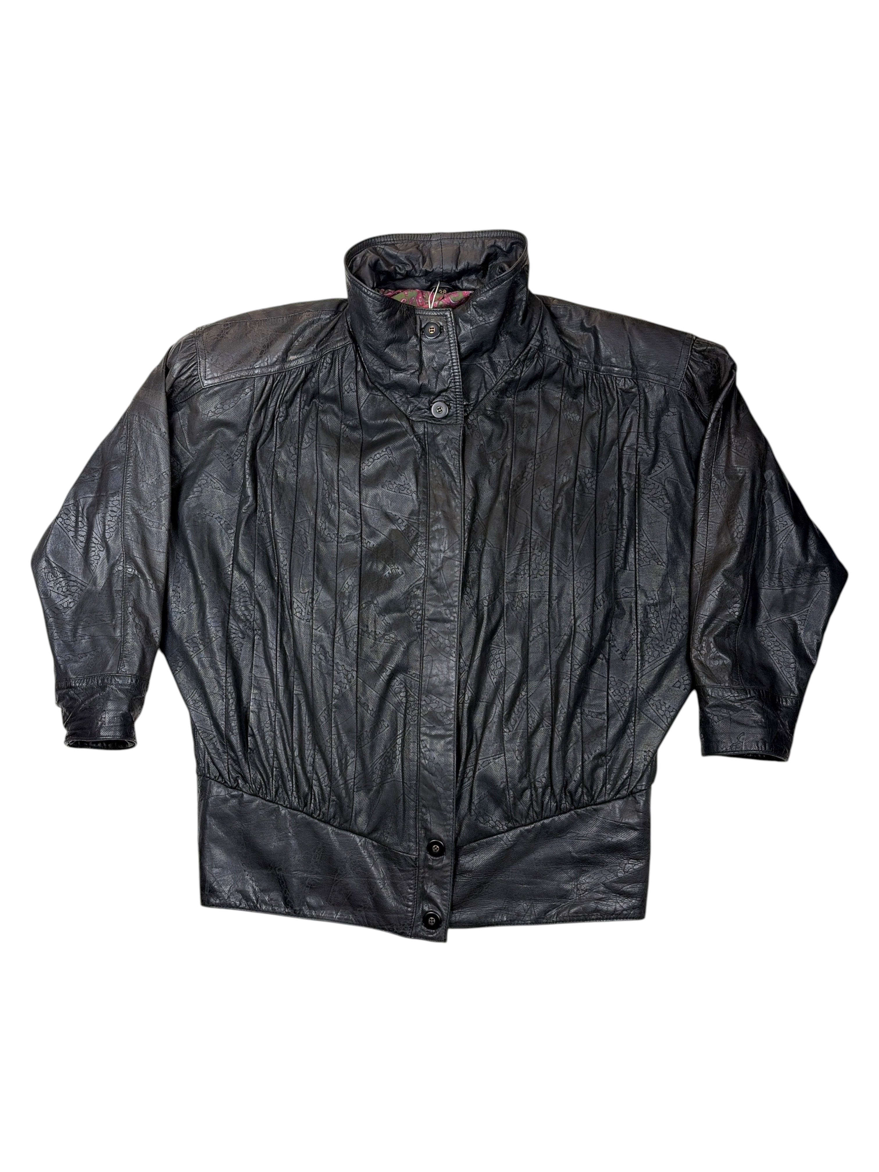 Vintage Lederjacke Schwarz - M