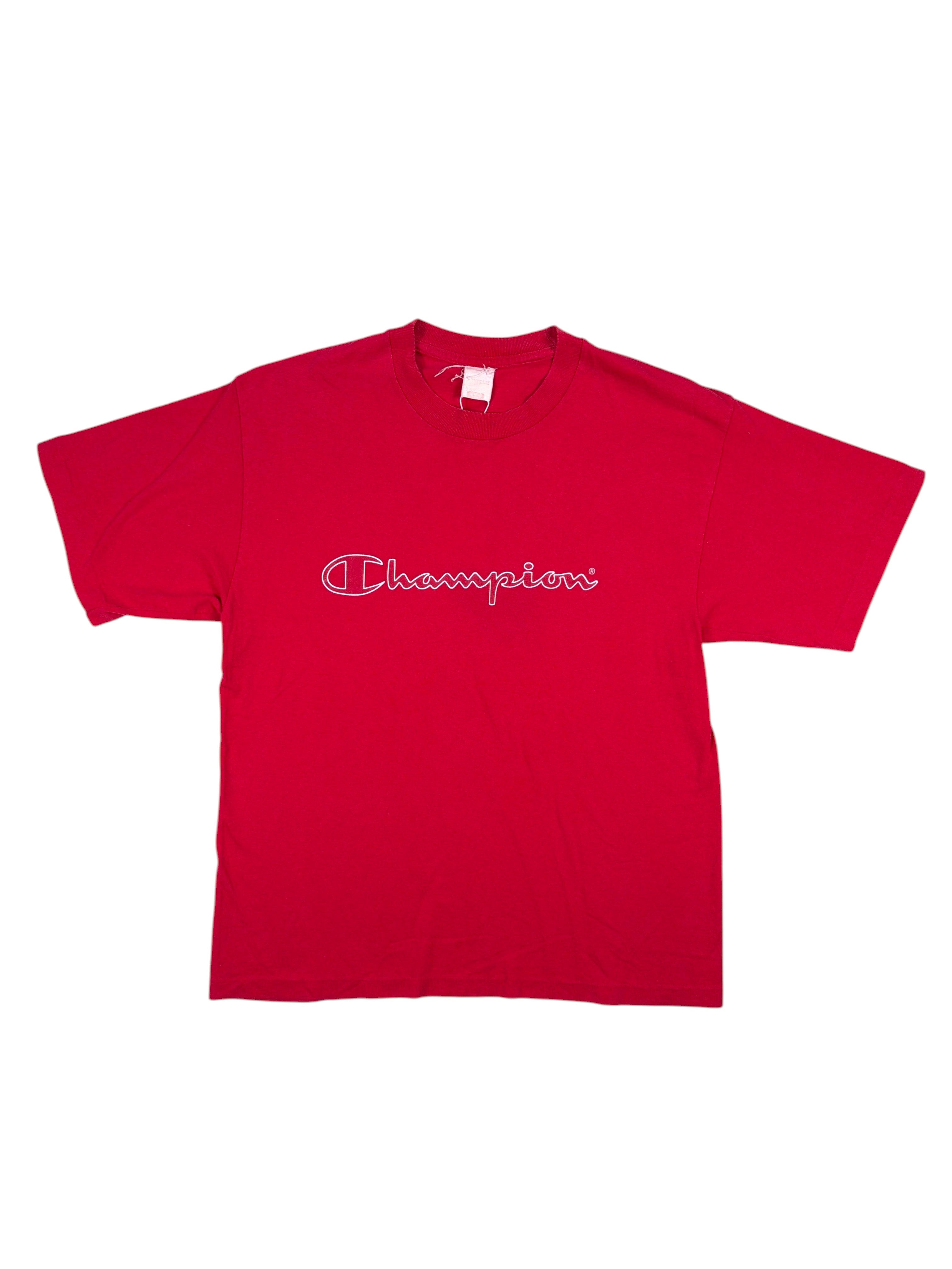 Vintage Champion T-Shirt Rot – Größe M