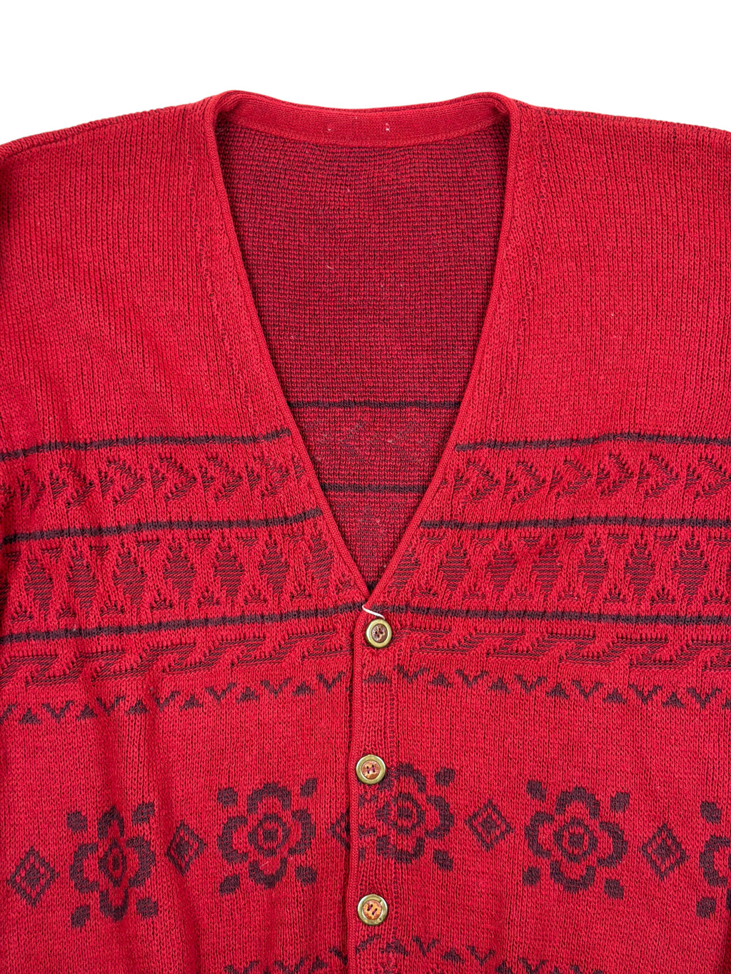 Vintage Strickjacke Rot – Größe L