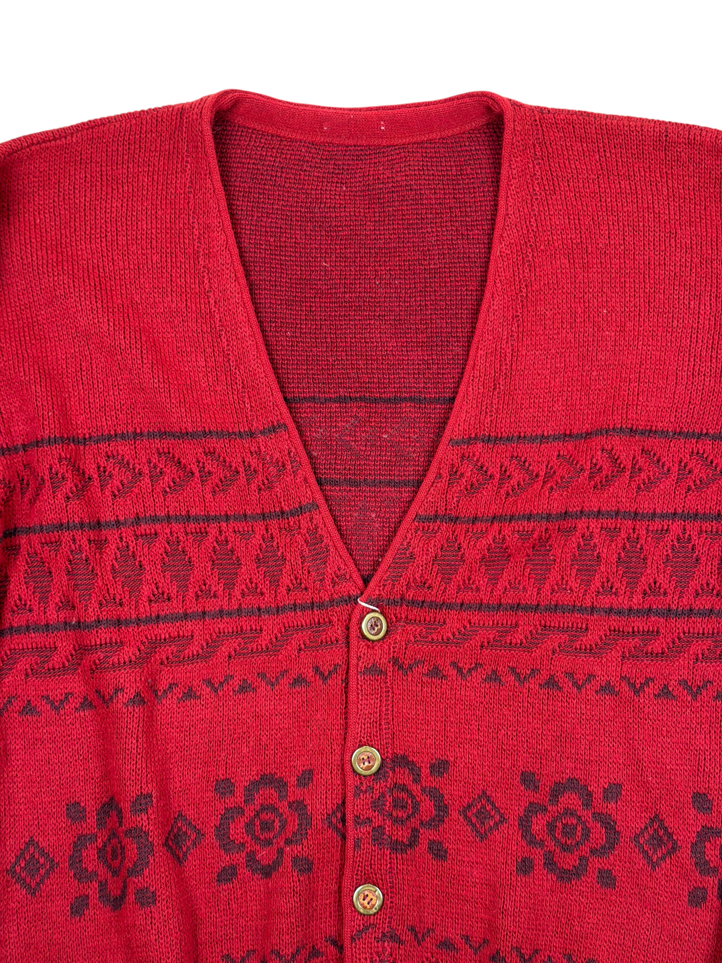 Vintage Strickjacke Rot – Größe L