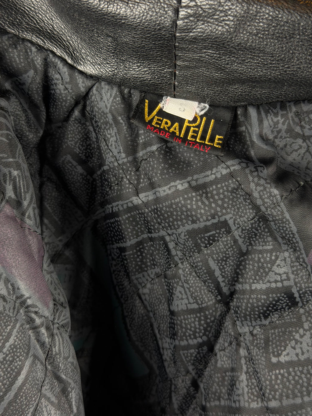Vintage VeraPelle Lederjacke Schwarz – Größe S