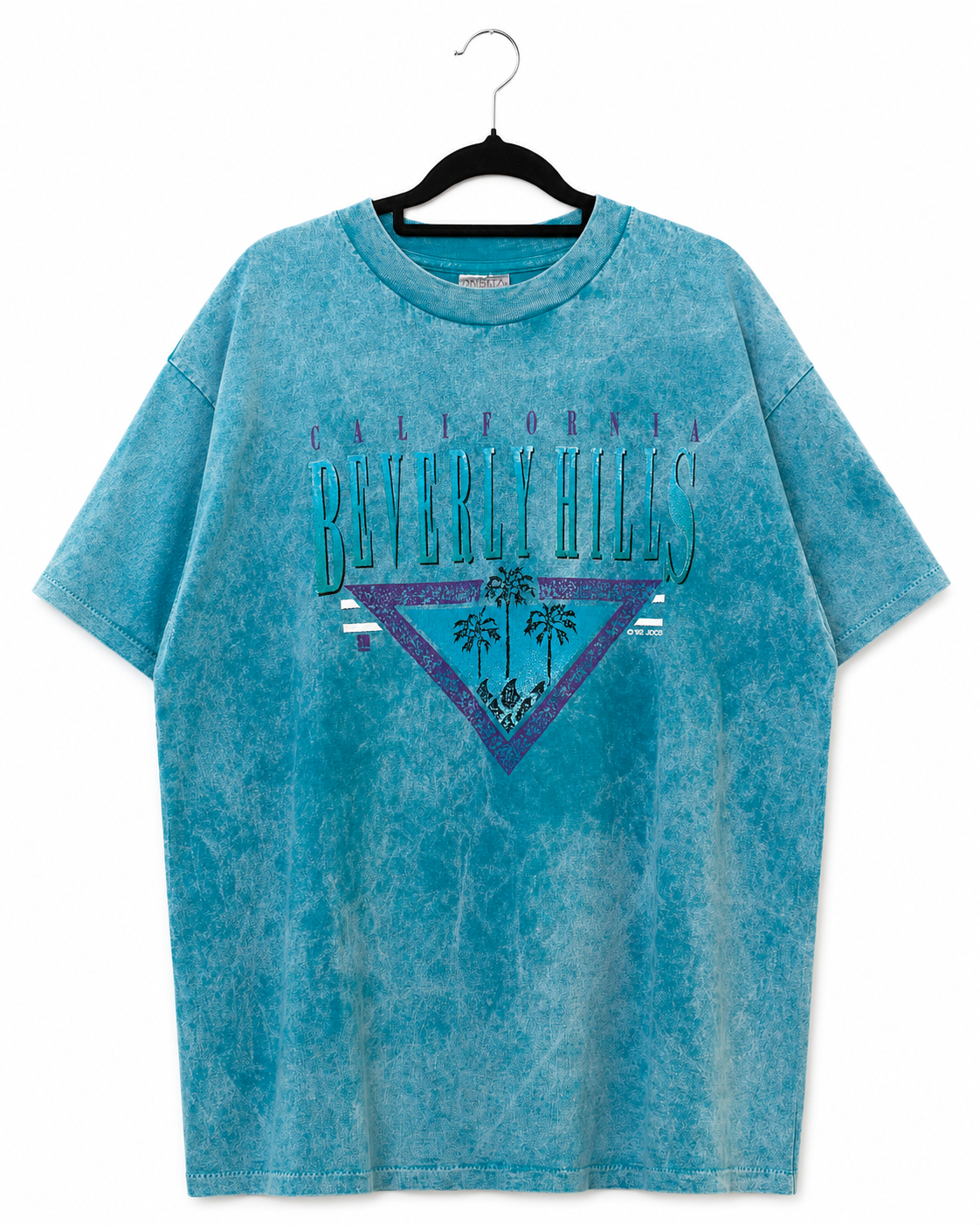 Vintage Oneita California Beverly Hills T-Shirt Türkis – Vorderseite