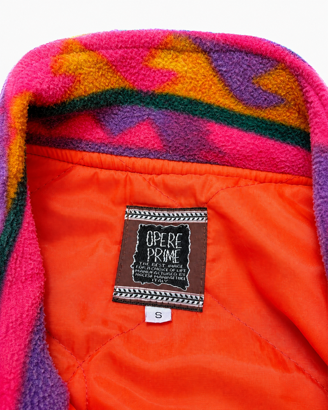 Vintage Opere Prime Fleeceweste Größe S – Marken- und Größenlabel