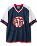 Vintage Ruff Ryders Trikot Navy Weiß Rot Größe L Vorderseite