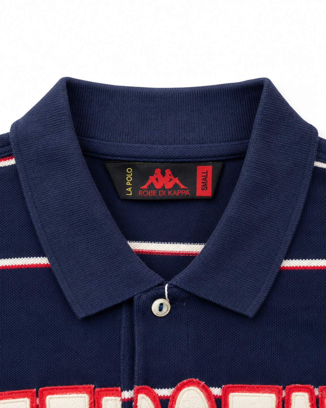 Vintage Kappa United States Poloshirt Navy Rot Größe S Label