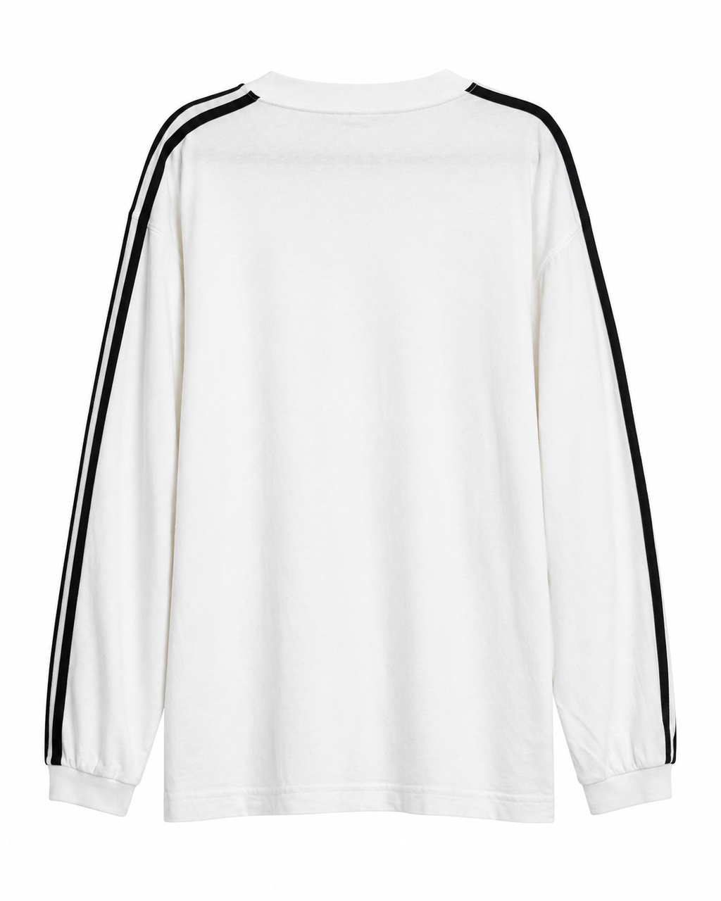 Vintage Adidas Longsleeve weiß mit schwarzen Streifen – Rückansicht