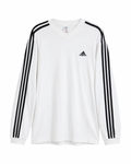 Vintage Adidas Longsleeve weiß mit schwarzen Streifen – Vorderansicht