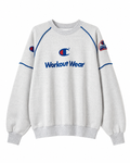 Vintage Champion Workout Wear Sweatshirt Grau Vorderseite – Größe M