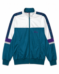 Vintage ASICS Trainingsjacke Türkis Weiß Lila – Vorderansicht
