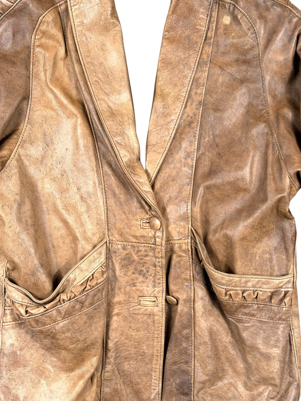 Vintage VeraPelle Lederjacke Braun – Größe M