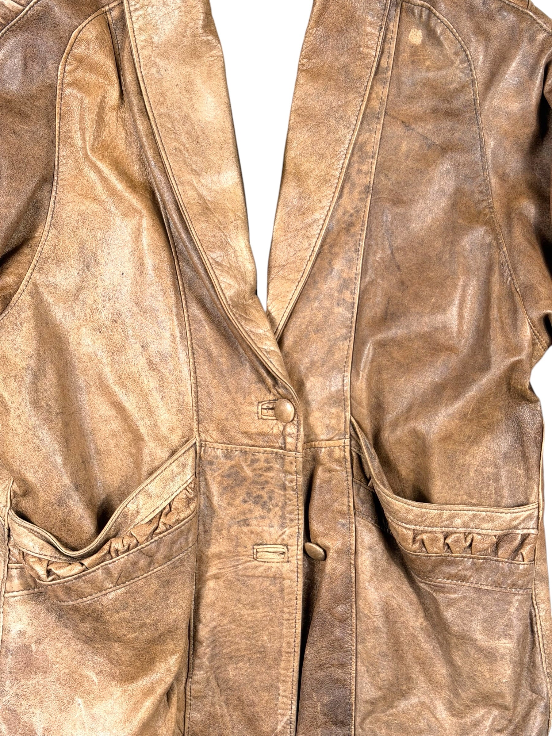 Vintage VeraPelle Lederjacke Braun – Größe M