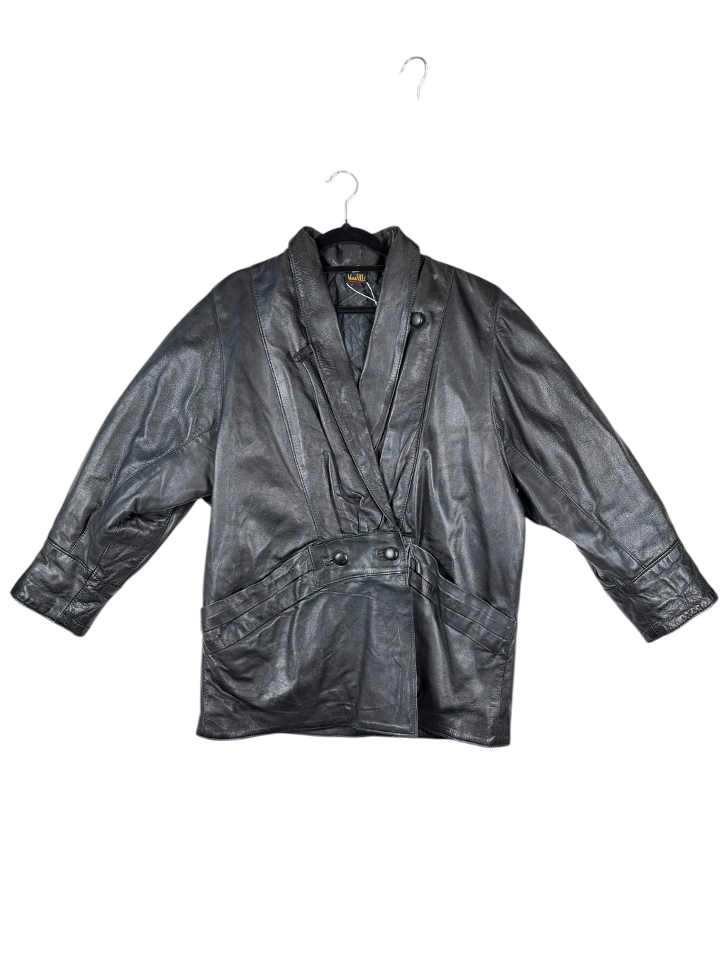 Vintage VeraPelle Lederjacke Schwarz – Größe S