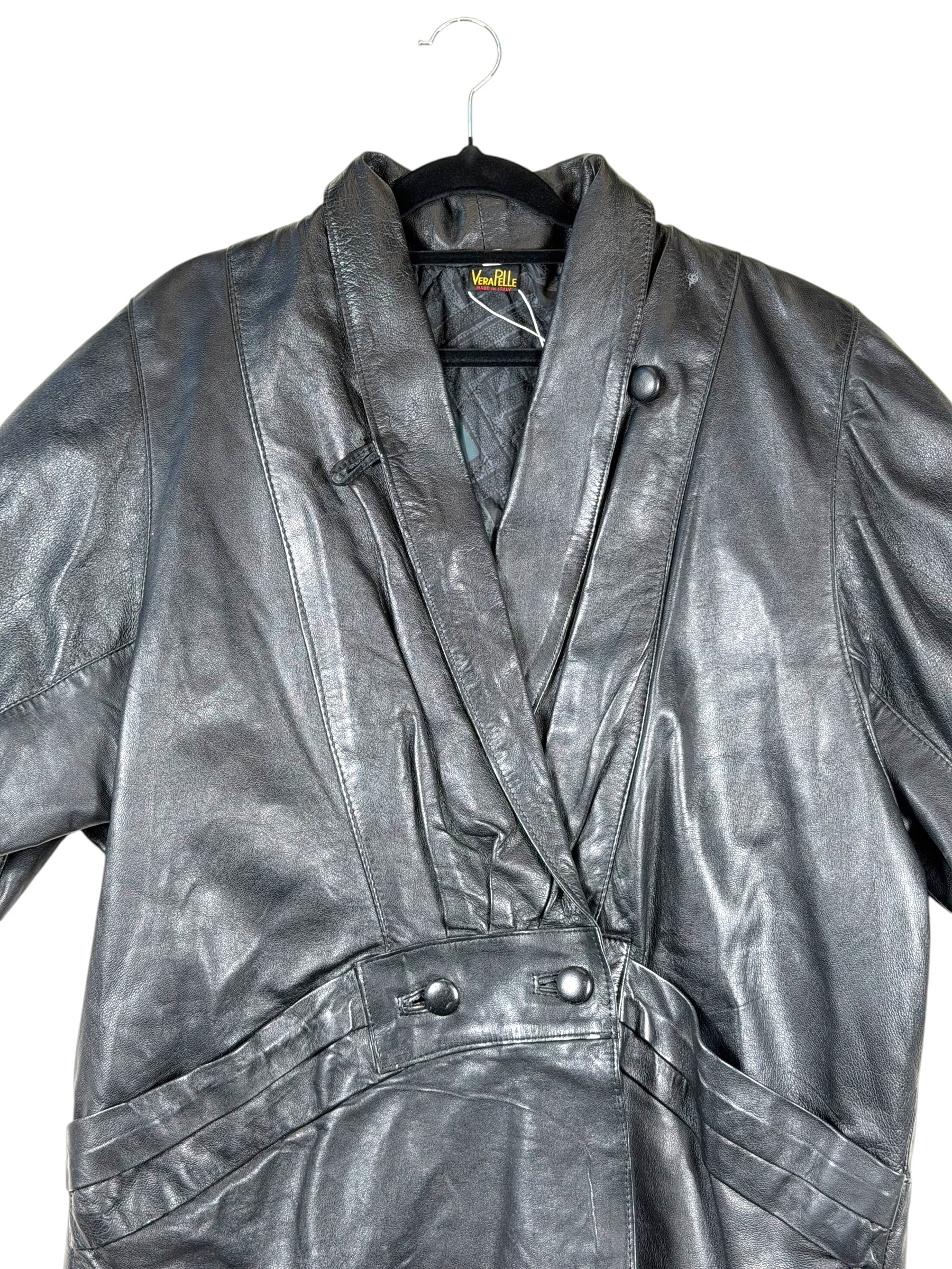 Vintage VeraPelle Lederjacke Schwarz – Größe S