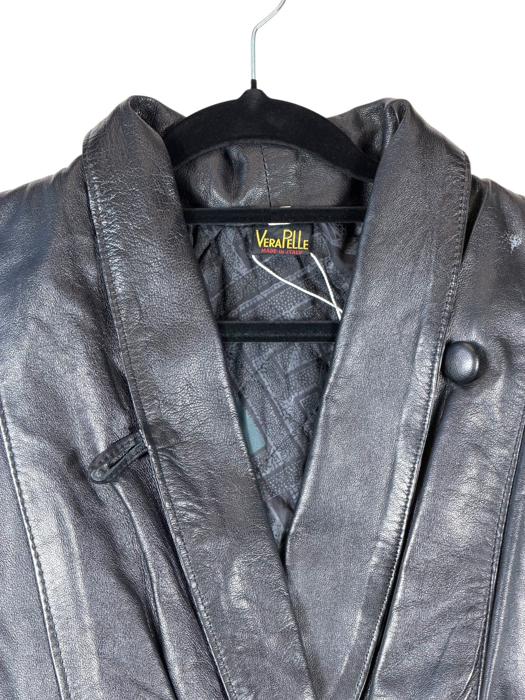 Vintage VeraPelle Lederjacke Schwarz – Größe S