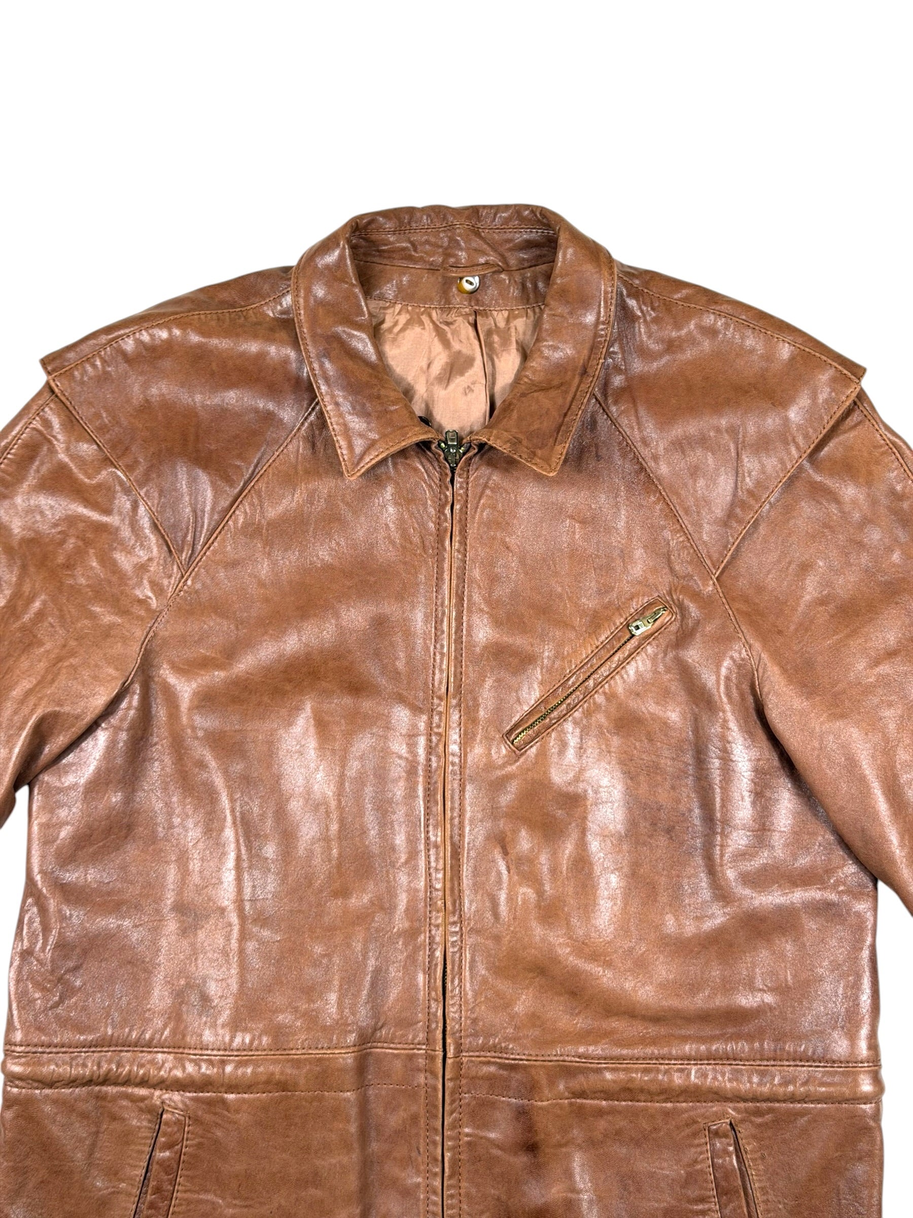 Vintage Roastbeef Ledermantel – M