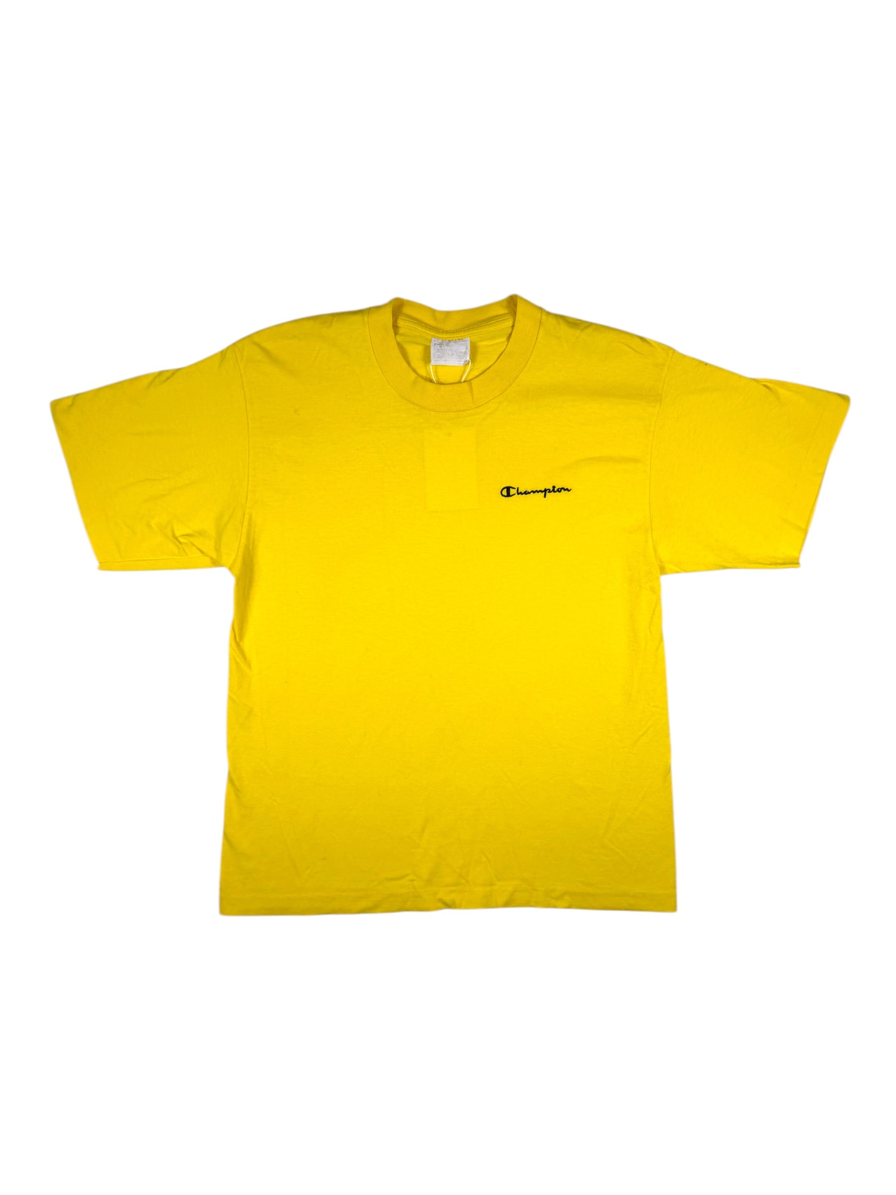 Vintage Champion T-Shirt Gelb – Größe S