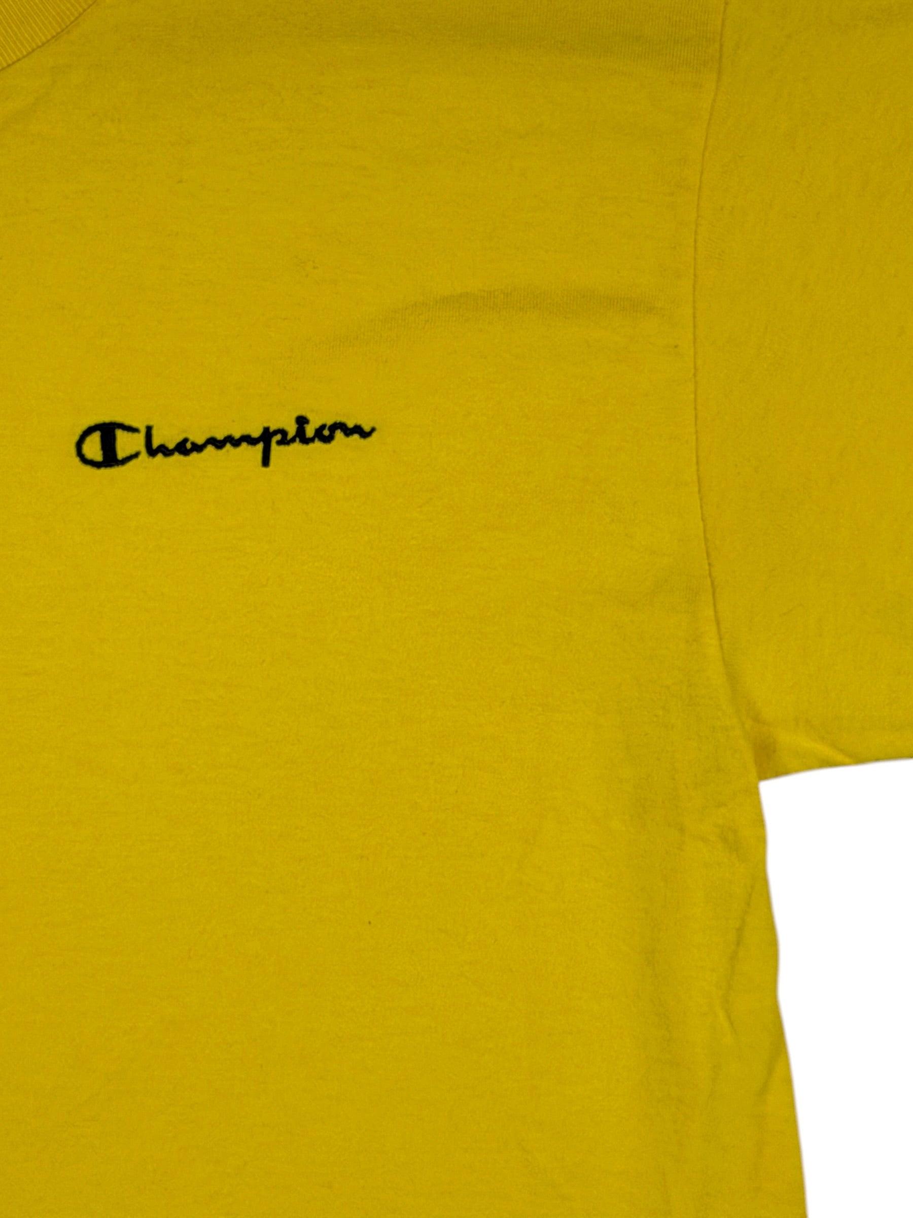Vintage Champion T-Shirt Gelb – Größe S