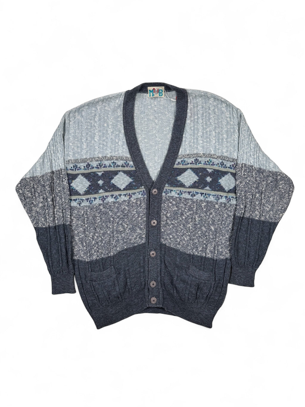 Vintage Strickpullover Blau – Größe L