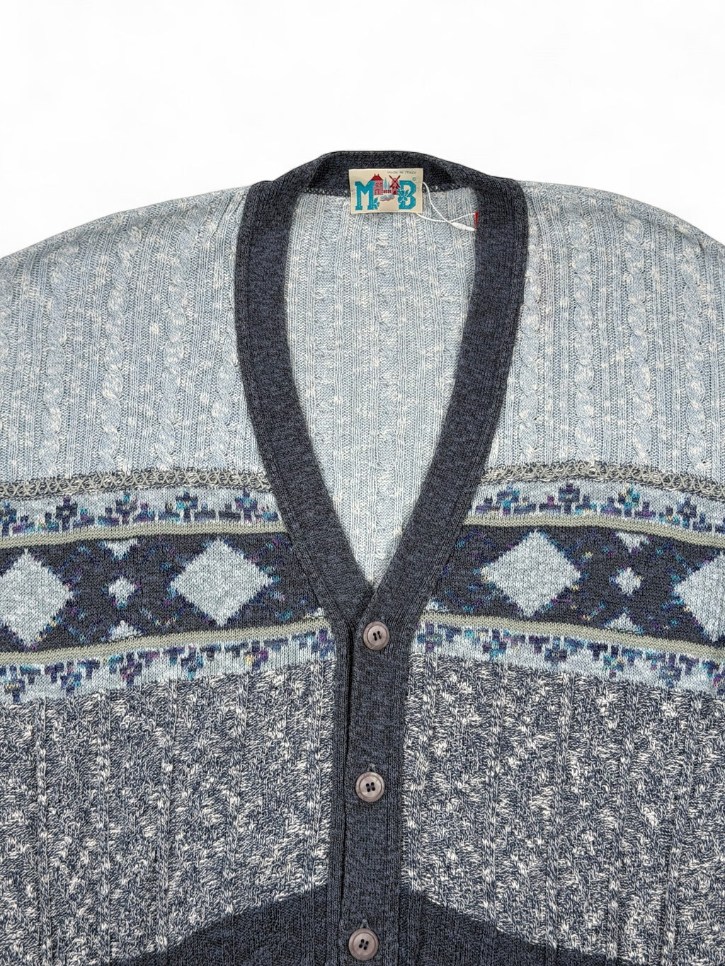 Vintage Strickpullover Blau – Größe L