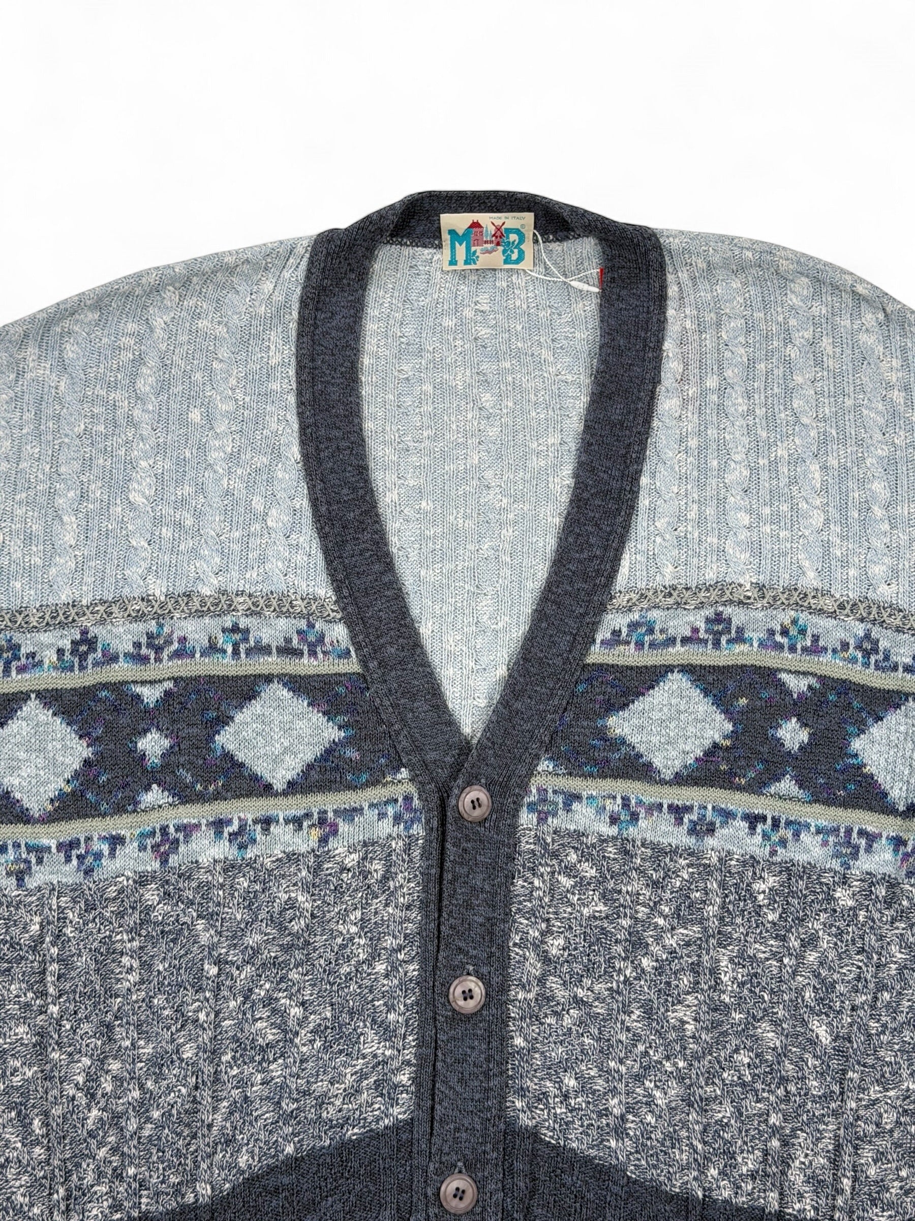 Vintage Strickpullover Blau – Größe L
