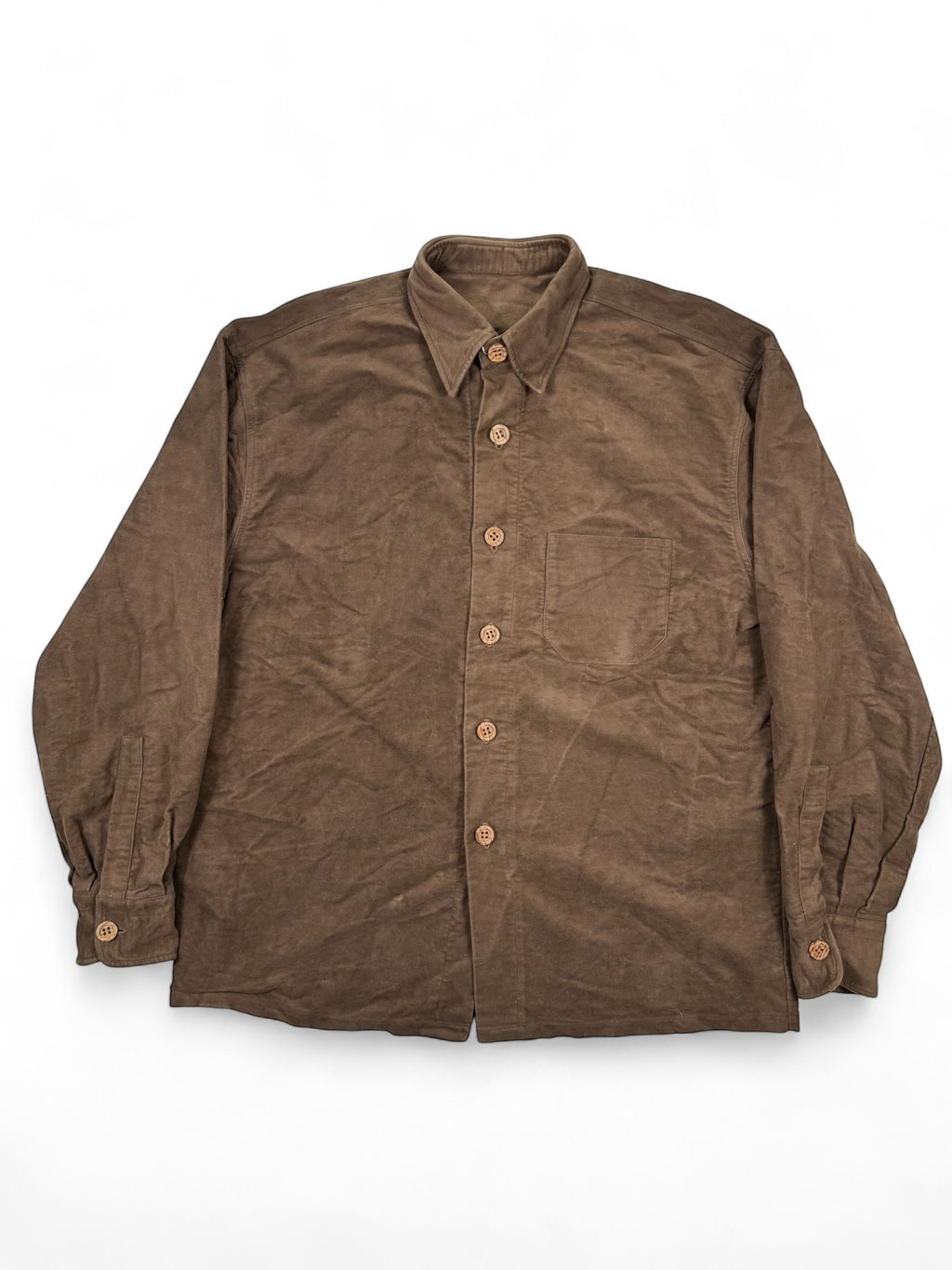 Vintage Hemd Samt Braun – Größe XXL