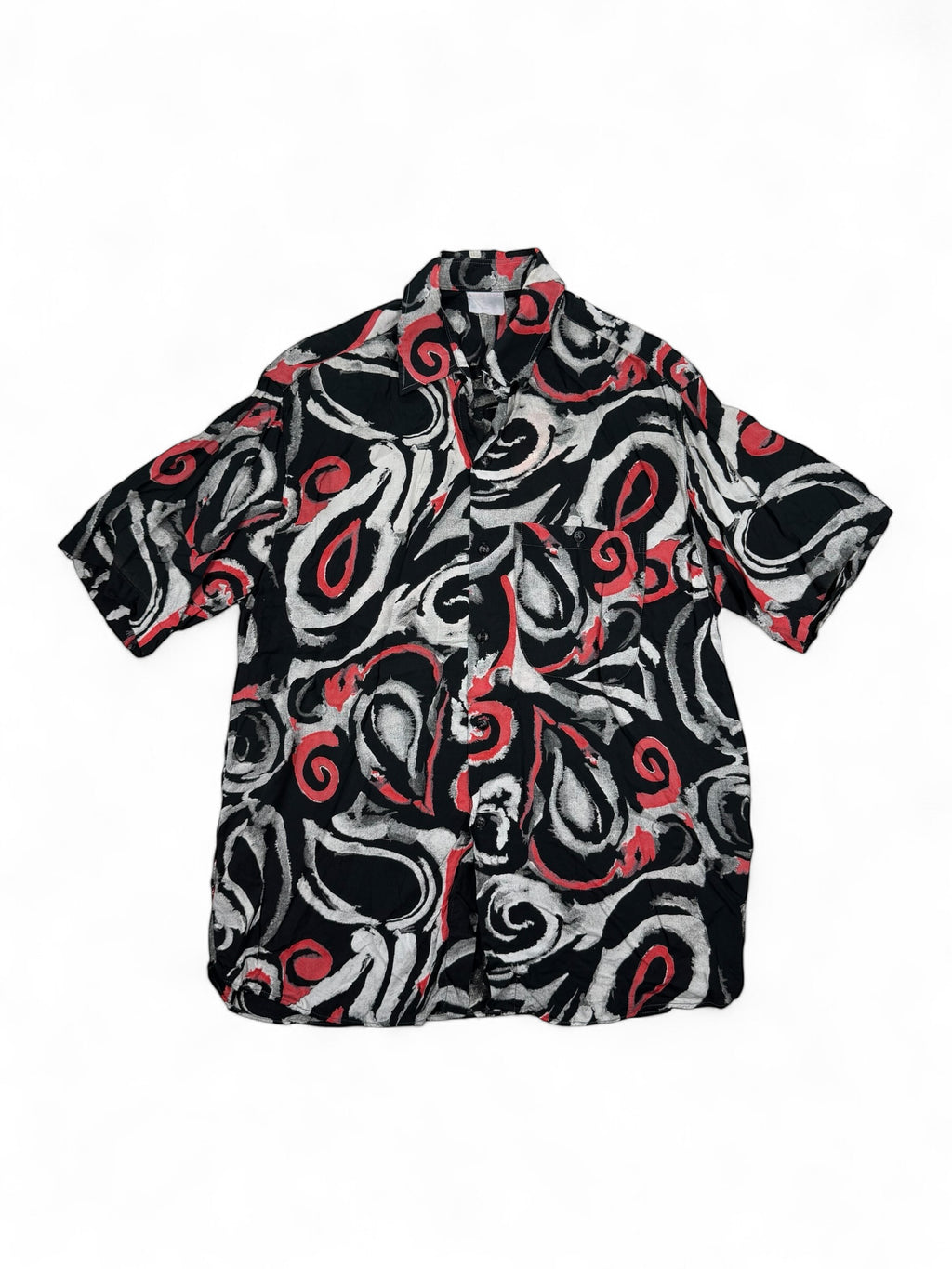 Vintage Hemd Schwarz, Rot – Größe M