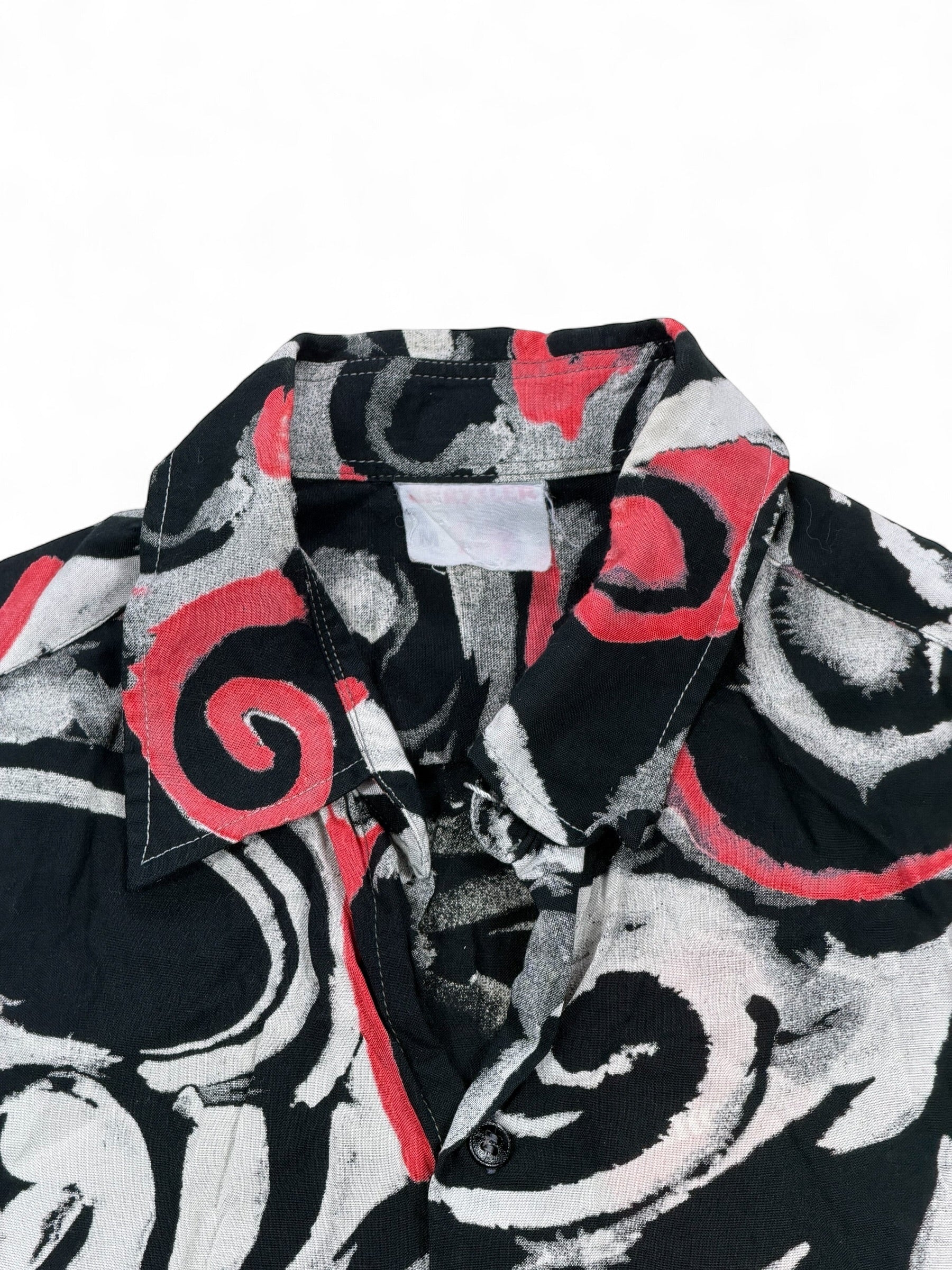 Vintage Hemd Schwarz, Rot – Größe M