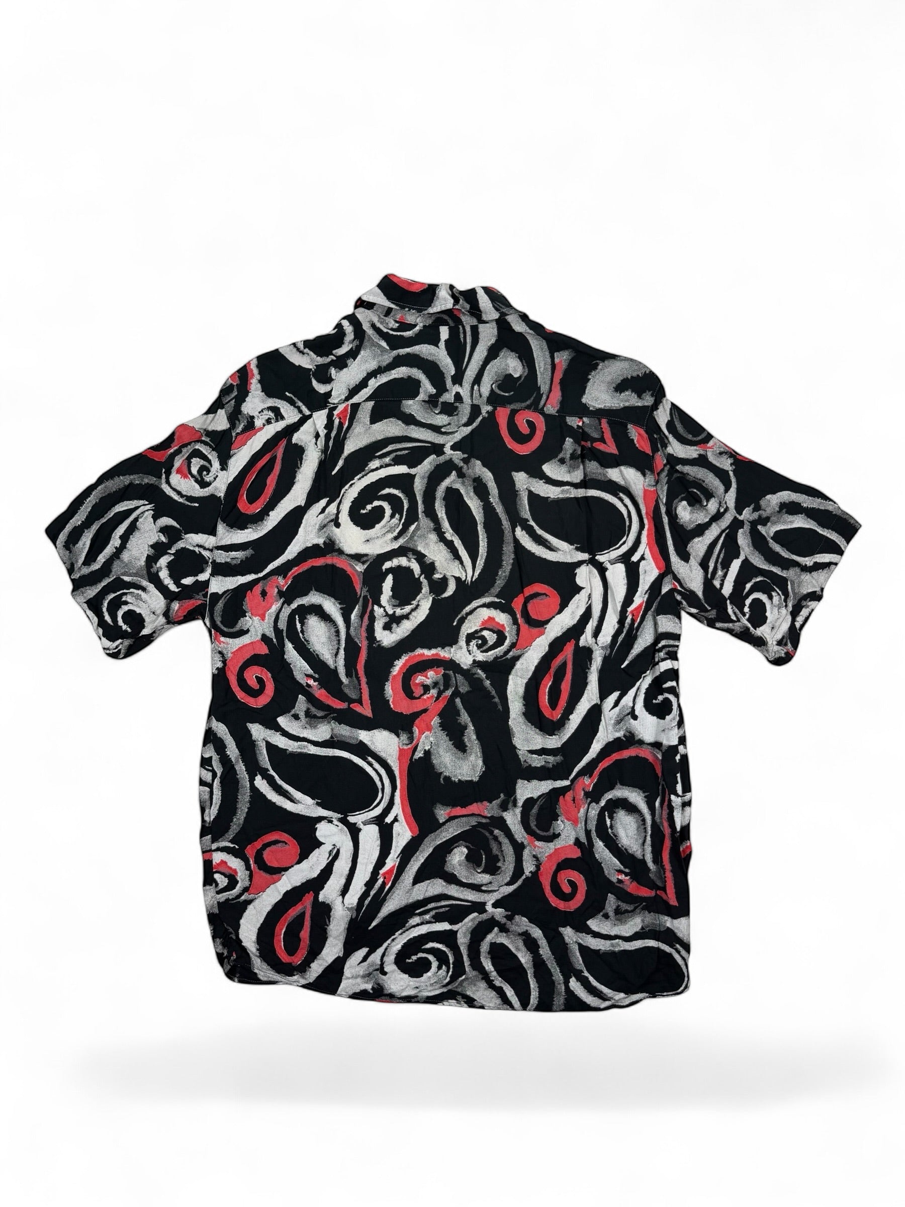Vintage Hemd Schwarz, Rot – Größe M
