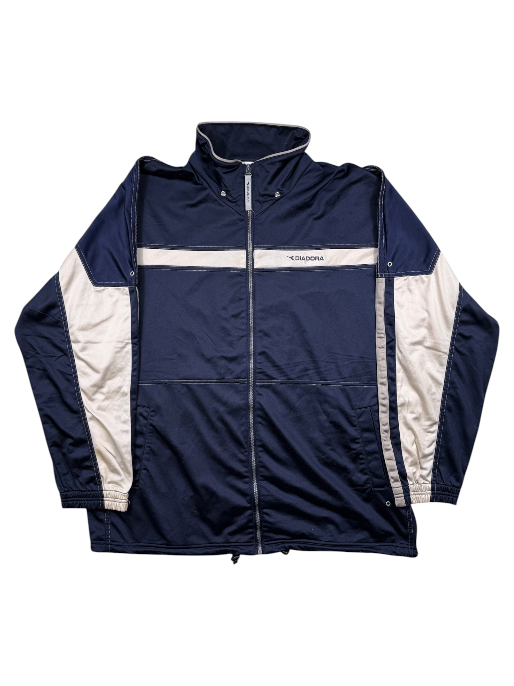 Vintage Sweatjacke Diadora Blau – Größe XXL