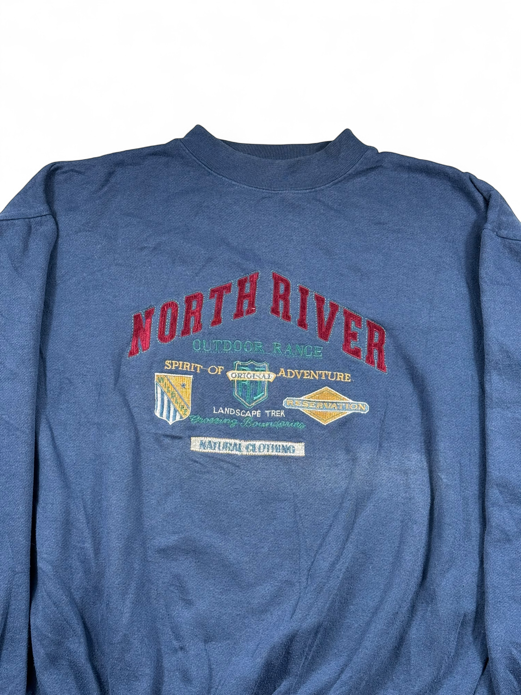 Vintage Sweatshirt North River Blau – Größe L