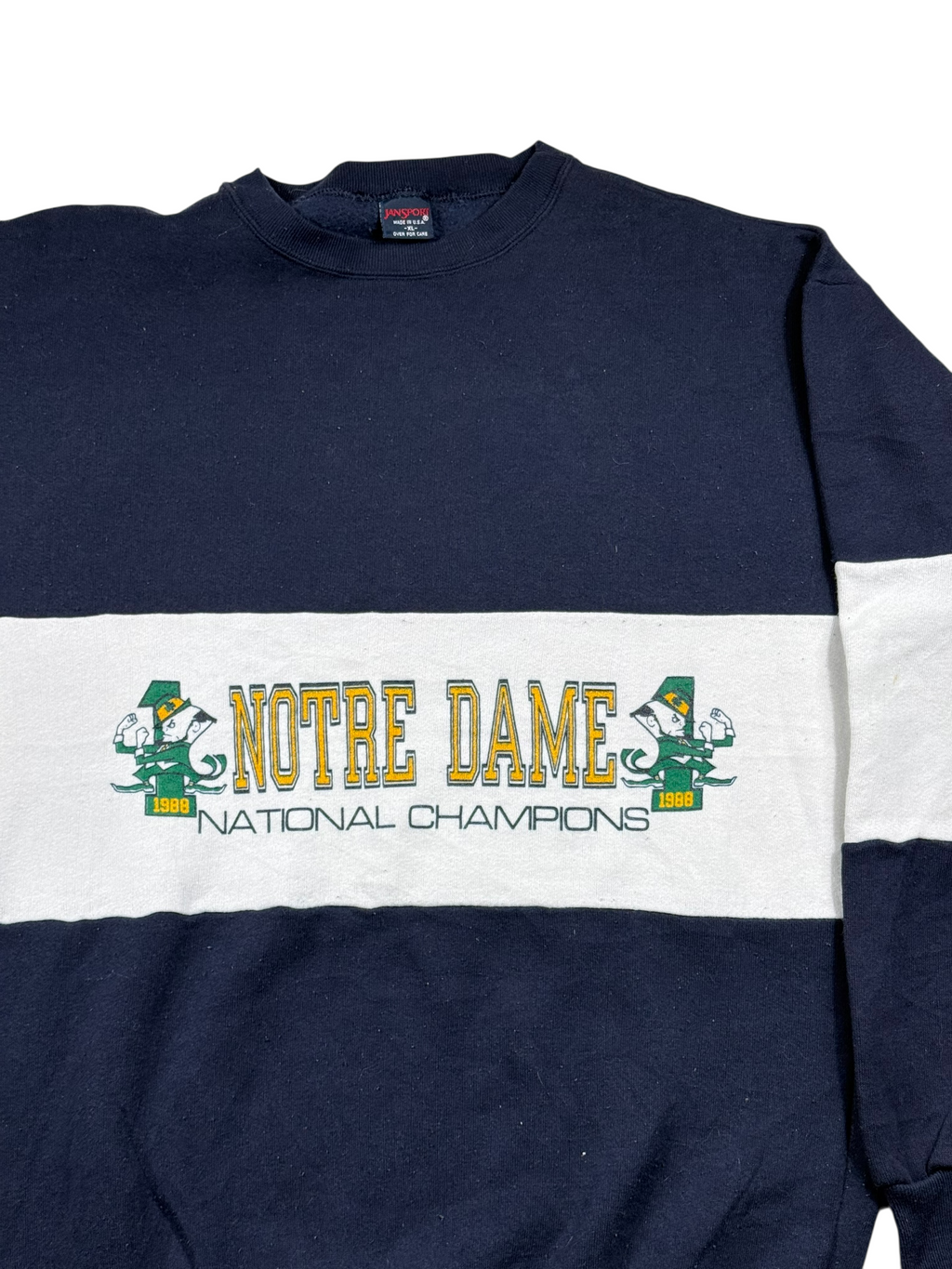Vintage Sweatshirt Notre Dame Blau, Weiß – Größe M