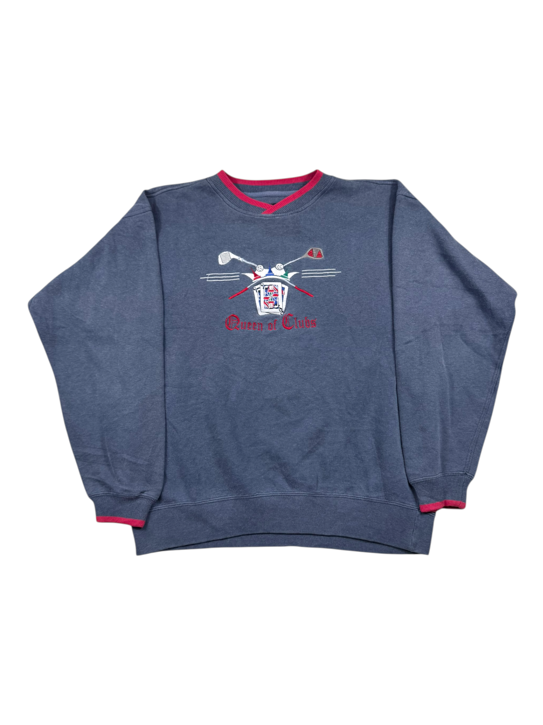 Vintage Sweatshirt Queen of Clubs - Great American Blau – Größe M