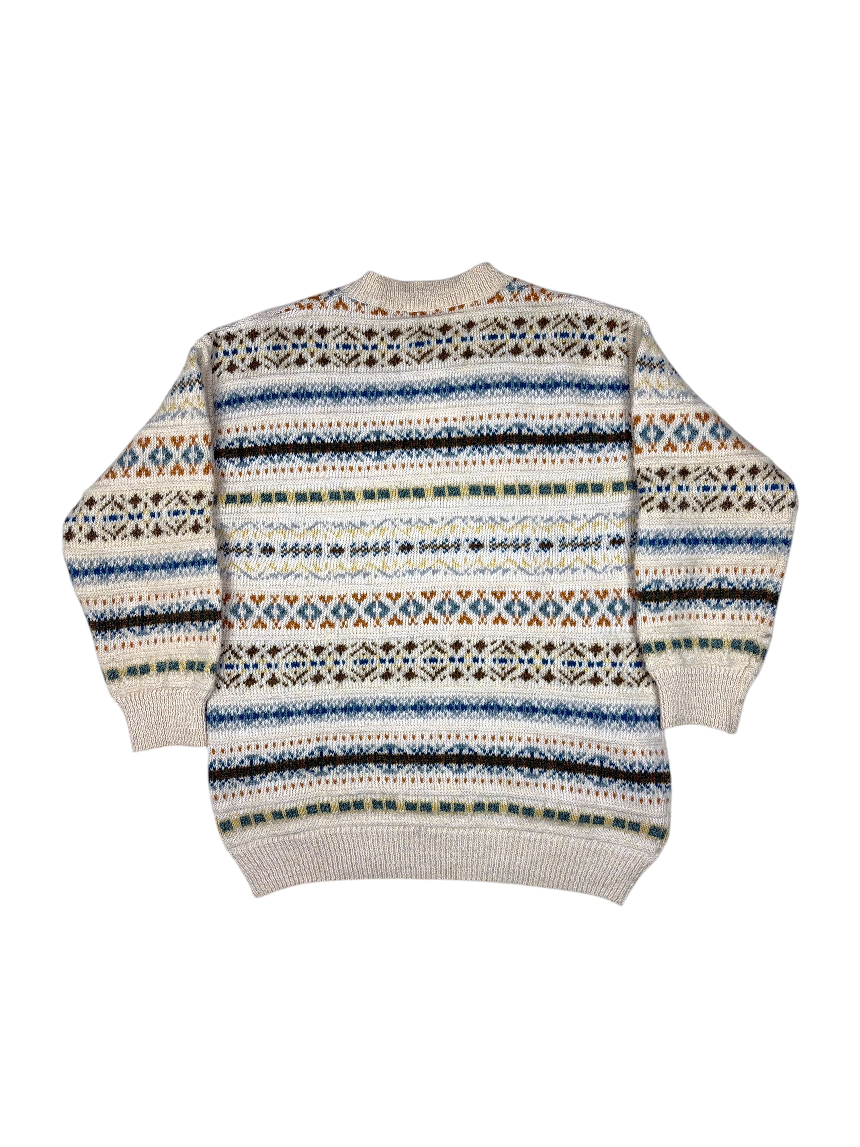 Vintage Strickpullover Cremefarben - L